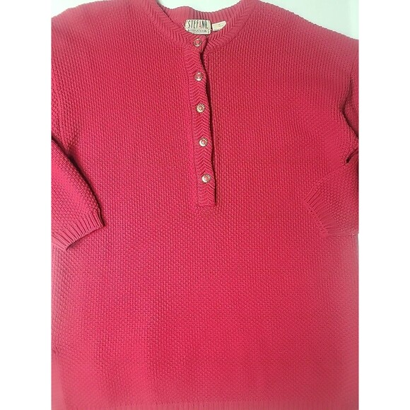 Vintage Stefano International Red Chunky Knit Christmas Sweater Sz M - Picture 6 of 10